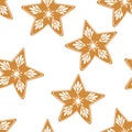 Seamless pattern Christmas cookie star vector illustration